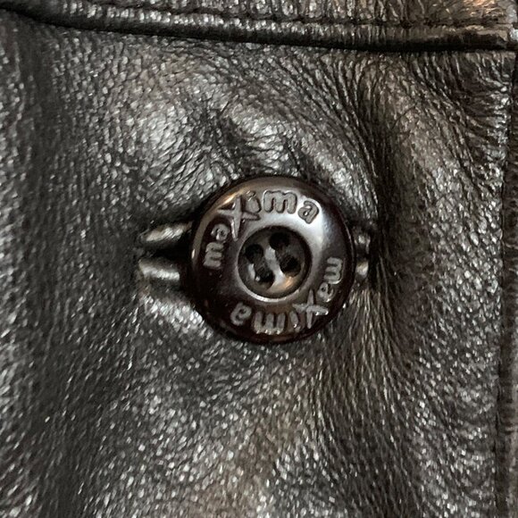 VTG Maxima By Wilsons Black Leather Button-Front Jacket Belted Waist Womens SZ S - Picture 4 of 8